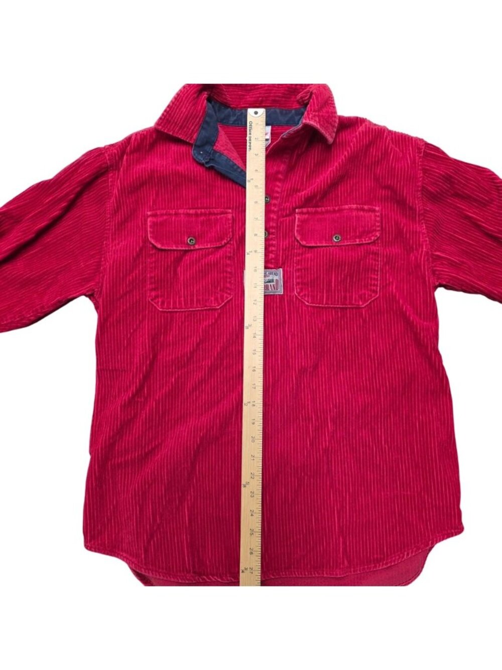 Vintage Disney Store Red Corduroy Mickey Goofy Donald Pullover Shirt Women Small - Picture 5 of 7